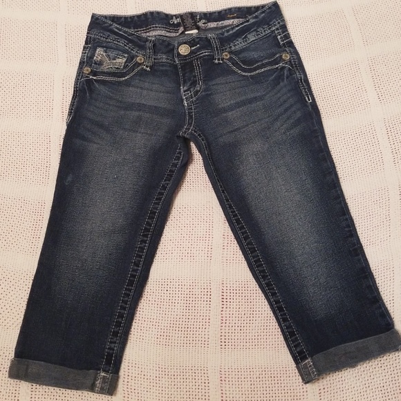 Amethyst Jeans Pants - Women's Amethyst Stretch Capris Jeans